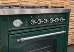 🔥 Poêle Boretti de luxe 70 cm vert + acier inoxydable 4 brû, Comme neuf, 4 zones de cuisson, Classe énergétique A ou plus économe