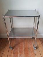 Multifunctionele Medische trolley - Inox trolley op wielen, 50 tot 100 cm, Industriel & médical, Ophalen of Verzenden, Zo goed als nieuw