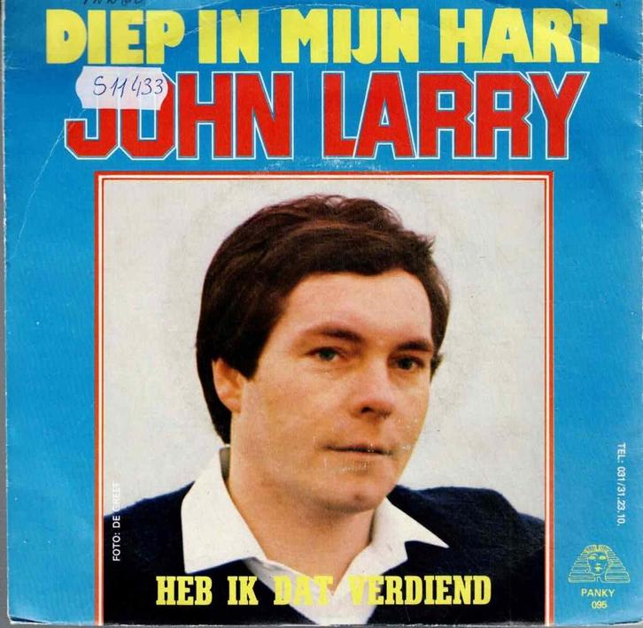 Vinyl, 7"   -   John Larry – Diep In Mijn Hart, Cd's en Dvd's, Vinyl | Overige Vinyl, Overige formaten, Ophalen of Verzenden