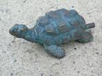 beeld van een schildpad in brons waterstraalgroen pat..., Nieuw, Overige materialen, Ophalen of Verzenden, Fontein