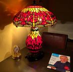 Tiffany lamp Studio stijl RED DRAGONFLY tafellamp, Ophalen of Verzenden