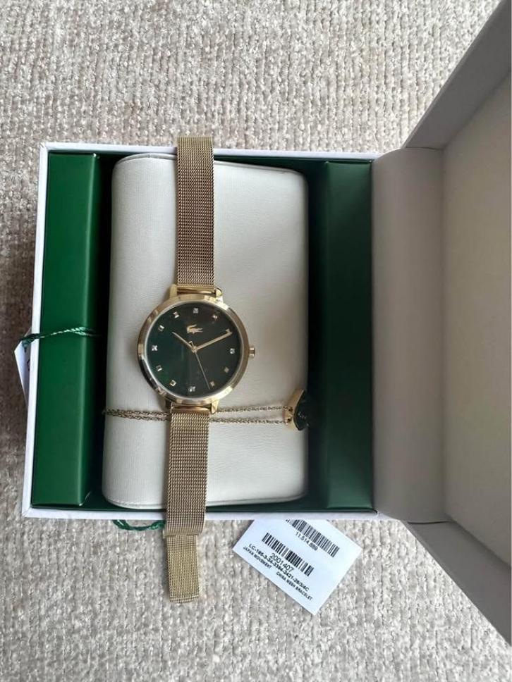 Montre + Bracelet Lacoste, Bijoux, Sacs & Beauté, Montres | Femmes, Neuf, Montre-bracelet, Autres marques, Acier, Acier, Enlèvement ou Envoi