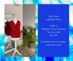 Top rouge à petites fleurs T. S Vince Camuto, Kleding | Dames, Vince Camuto, Ophalen of Verzenden, Zo goed als nieuw, Rood
