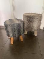 2 Boho krukjes in vacht, Huis en Inrichting, Ophalen, Zo goed als nieuw