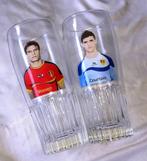 keuken set 2 vintage Jupiler glazen voetbal bierglazen, Envoi, Neuf, Verre à bière