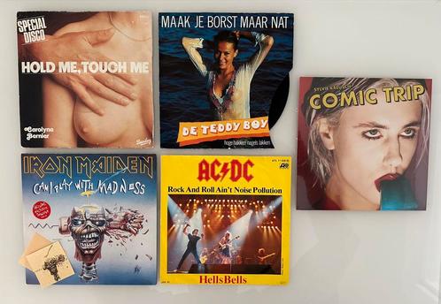 set van 5 singles met o.a. Iron Maiden en AC/DC, Cd's en Dvd's, Vinyl Singles, Zo goed als nieuw, Ophalen of Verzenden