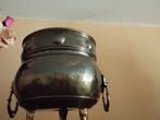 Ancien cache pot rond/ jardinière ronde en laiton ., Antiquités & Art, Antiquités | Bronze & Cuivre, Enlèvement