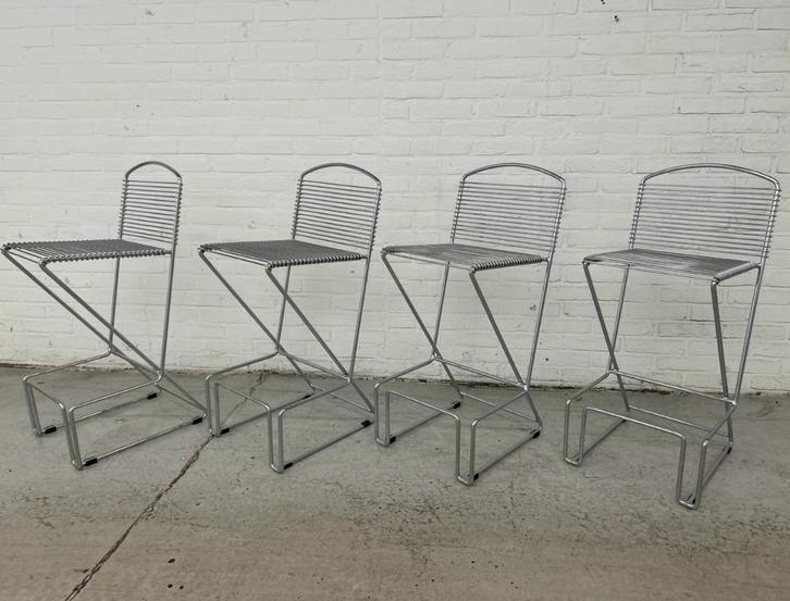 4 vintage design Till Behrens barkrukken, Huis en Inrichting, Barkrukken, Metaal, Verzenden