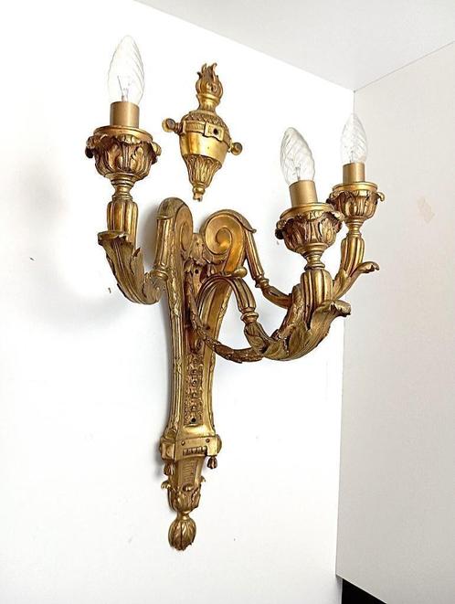 prachtige ampliek muurlamp verguld brons 7 kilo, Antiek en Kunst, Antiek | Brons en Koper, Brons, Ophalen of Verzenden