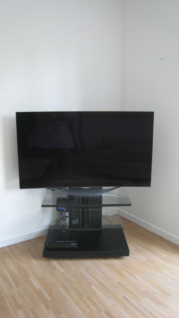 Meuble TV, Huis en Inrichting, Kasten |Televisiemeubels, Zo goed als nieuw, Glas, Metaal, Ophalen