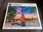 Puzzle King 1000 pièces - Tour Eiffel sur la Seine, France, 500 à 1500 pièces, Puzzle, Utilisé, Enlèvement ou Envoi