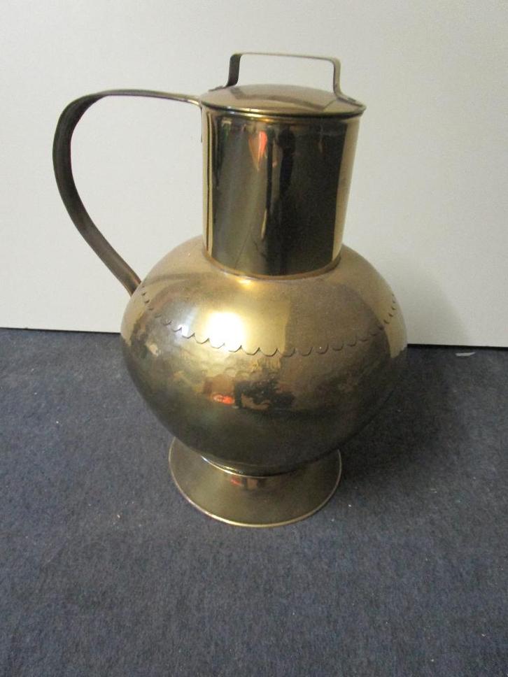 Authentieke handgeslagen koperen kruik (Mécap, België), Antiquités & Art, Antiquités | Bronze & Cuivre, Cuivre, Enlèvement