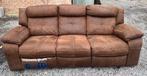 Canapé relax en daim brun 3+2, Maison & Meubles, Enlèvement