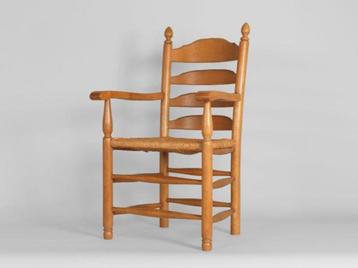 Eiken armleuning stoelen met biezen zitting beschikbaar voor biedingen