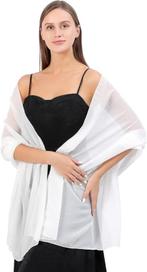 stola wit - stola chiffon, Kleding | Dames, Mutsen, Sjaals en Handschoenen, Ophalen of Verzenden, Nieuw, Sjaal