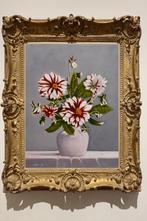 Peinture « Vase de dahlias », Antiquités & Art, Art | Peinture | Moderne, Envoi