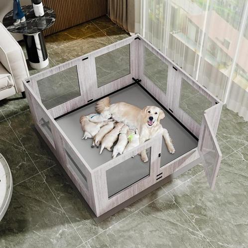 Bench met gehard GLAS - Hond Puppy Box Voor Indoor & Outdoor, Dieren en Toebehoren, Hondenbenches