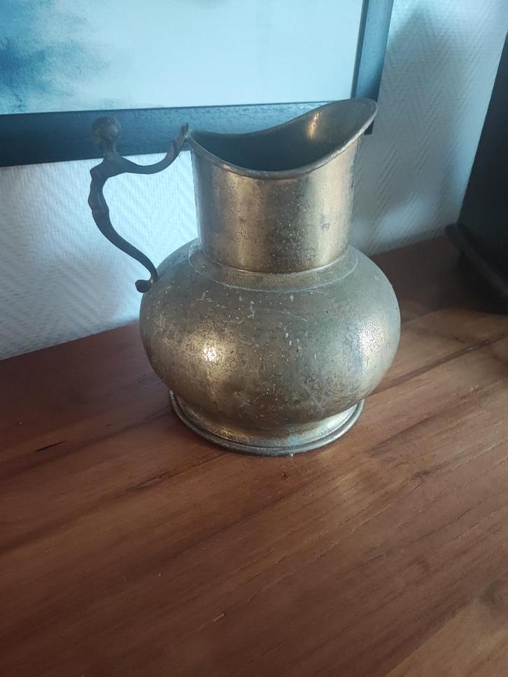 Grote koperen kruik met handvat, Antiek en Kunst, Antiek | Brons en Koper, Koper, Ophalen of Verzenden