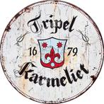 Reclamebord vintage Karmeliet rond - mancave poolhouse nieuw, Ophalen of Verzenden, Nieuw, Reclamebord, Plaat of Schild