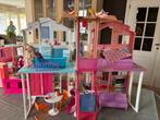 Grote Barbie speelset (huis, camper, scooter, pony, zwembad, Ophalen, Gebruikt, Poppenhuis