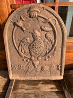 Ancienne plaque de cheminée 17ème siècle en fonte, Antiquités & Art