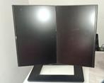 Dual monitor stand met 2x 24" dell schermen, Computers en Software, Monitoren, Ophalen, Kantelbaar