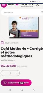 Cqfd maths 4e LE CORRIGÉ Neuf, Livres, Enlèvement ou Envoi, Neuf