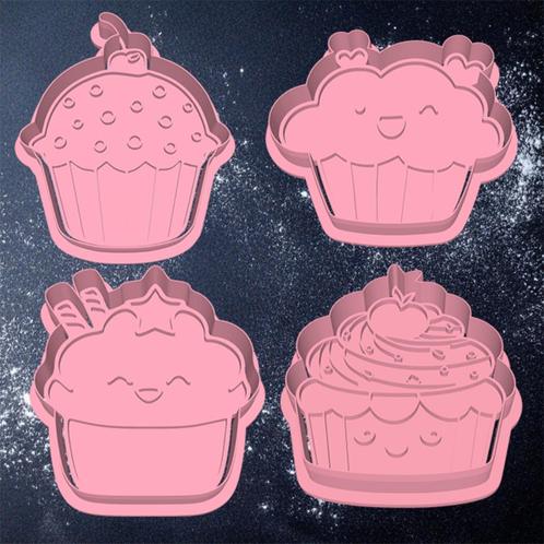4x Cupcake Cookie cutter / Koekjessnijders, Hobby en Vrije tijd, Taarten en Cupcakes maken, Nieuw, Cupcakes, Ophalen of Verzenden