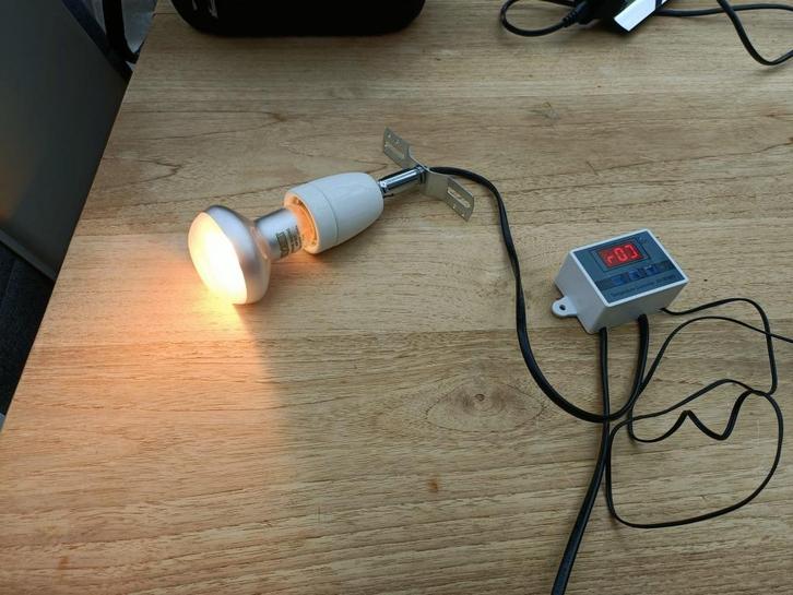 warmtelamp exoterra 75W + temperatuurregelaar (enkel getest), Dieren en Toebehoren, Reptielen en Amfibieën | Toebehoren, Zo goed als nieuw