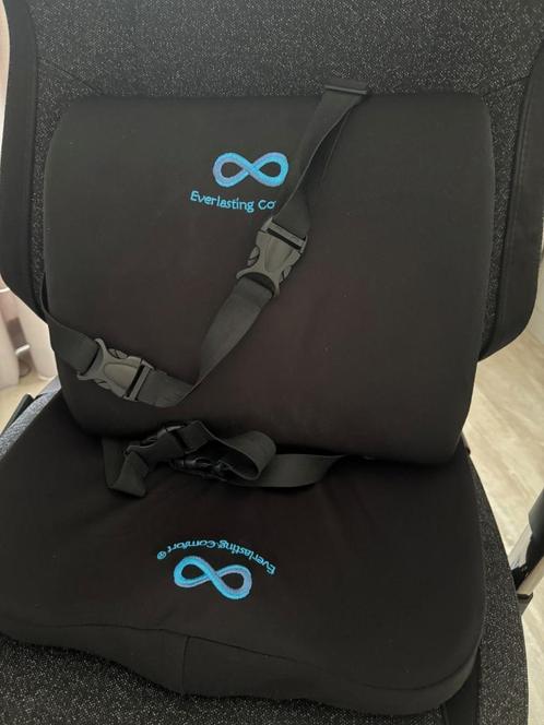 Coussin et dossier - mousse à mémoire de forme pour chaise d, Huis en Inrichting, Bureaustoelen, Zo goed als nieuw, Zwart, Ergonomisch