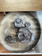 Ancienne balance à plateaux avec poids, Enlèvement, Utilisé