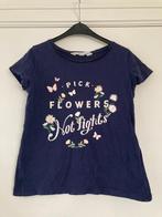 Donker blauwe T-shirt - H&M - maat 134/140, Kinderen en Baby's, Kinderkleding | Maat 134, Gebruikt, Meisje, Ophalen of Verzenden
