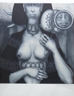 Delen JEF VAN TUERENHOUT / DE SPIEGEL / ZW-W LITHO / 55x42cm, Antiek en Kunst, Ophalen of Verzenden