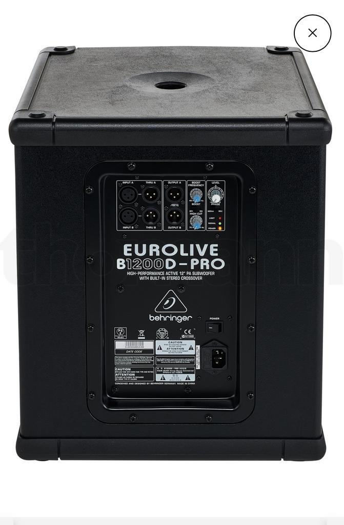 Behringer B1200D Pro subwoofer, Audio, Tv en Foto, Luidsprekerboxen, Zo goed als nieuw, Subwoofer, Ophalen