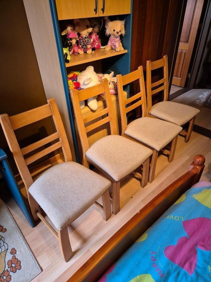 Stoelen, Maison & Meubles, Chaises, Utilisé, Cinq, Six Chaises ou plus, Bois, Tissus, Brun, Enlèvement