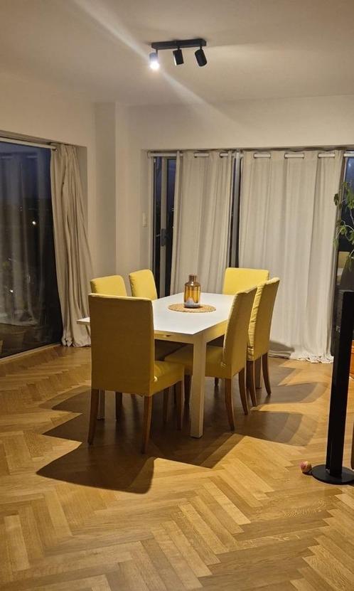 Eetkamerstoelen, Huis en Inrichting, Stoelen, Gebruikt, Vijf, Zes of meer stoelen, Hout, Stof, Overige kleuren, Ophalen