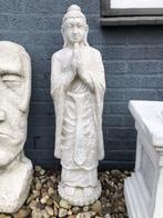 Boeddha staand groot stenen white wash beeld., Tuin en Terras, Ophalen of Verzenden, Steen, Boeddhabeeld