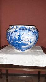 Très beau grand cache pot en faïence de Delft, Ophalen