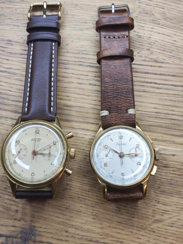 Chronographe zodiac et Fludo, Handtassen en Accessoires, Horloges | Heren, Breitling, Goud, Goud, Ophalen of Verzenden