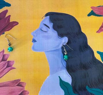 Beautiful green Turkish earrings  beschikbaar voor biedingen