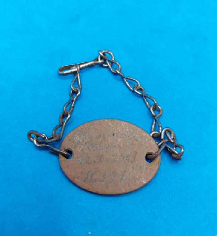 Bracelet d'identification ABBL WO1, Collections, Objets militaires | Général, Enlèvement ou Envoi
