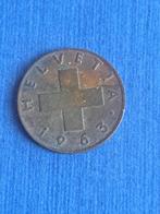 1963 Zwitserland 1 rappen in brons, Verzenden, Overige landen, Losse munt