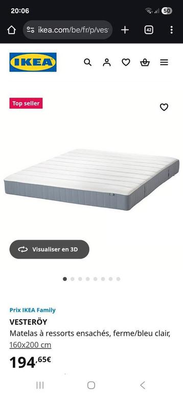 Vesteroy matras 160x200 cm IKEA pocketveren  beschikbaar voor biedingen