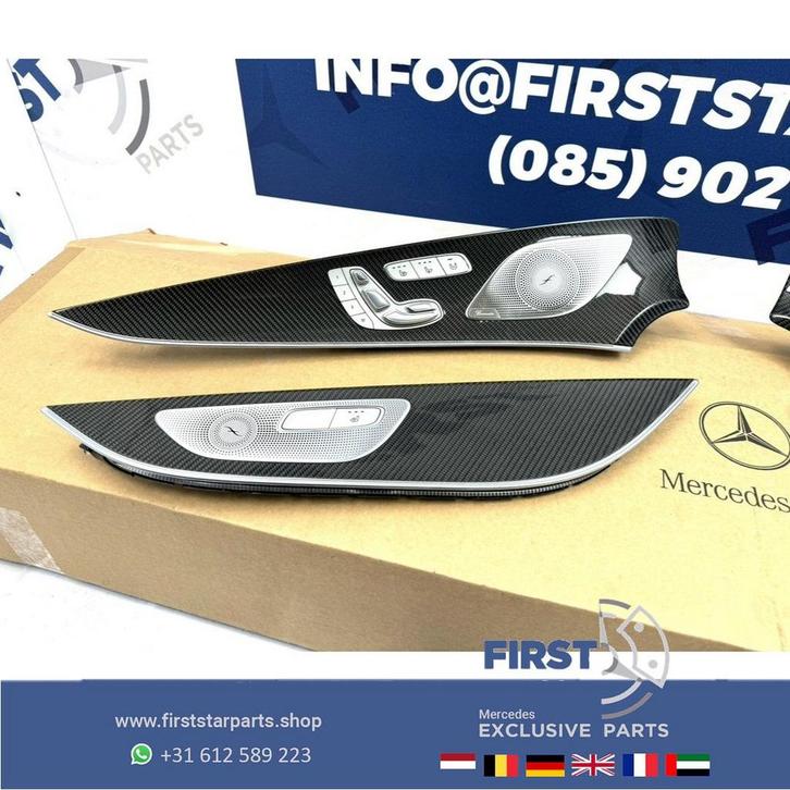 W257 C257 CLS KLASSE CARBON DEUR LIJSTEN SET INTERIEUR LRVA, Auto-onderdelen, Interieur en Bekleding, Mercedes-Benz, Gebruikt
