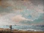 « Promenade sur la plage » peinture de Prosper COLPAERT, Antiek en Kunst