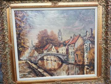 L Dhont : « Pont sur la Lieve », Gand, peinture
