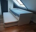 Bed zoals Ikea Hemnes bedbank (met uitschuifbaar logeerbed), Huis en Inrichting, Ophalen, 90 cm, Eenpersoons, Wit