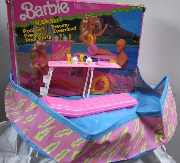 Pool set Hawaii - Barbie #7231 (1990), Enfants & Bébés, Jouets | Poupées, Utilisé, Barbie, Enlèvement
