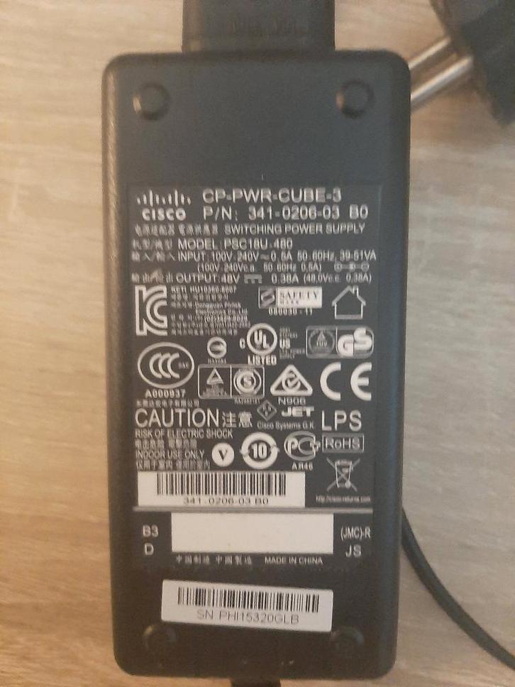 Bloc alimentation cisco PSC18U, Bricolage & Construction, Électricité & Câbles, Utilisé, Câble ou Fil électrique, Enlèvement ou Envoi