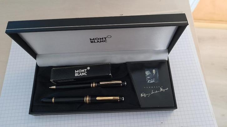 Coffret porte-mine et stylo Montblanc collection MOZART, Verzamelen, Pennenverzamelingen, Zo goed als nieuw, Vulpen, Mont Blanc